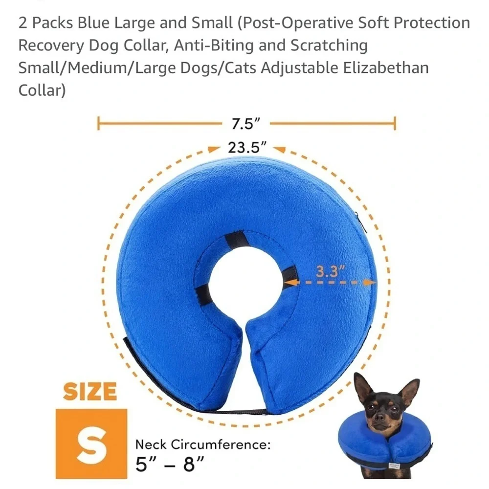 2 Packs Grey Large and Blue Small (Post-Operative Soft Protection Recovery Dog